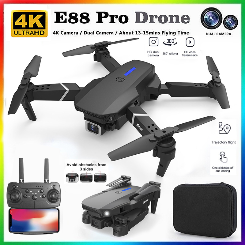 Drone Kit With Camera - โดรนรุ่นใหม่ E88 ปี 2026 ระดับมืออาชีพ ความละเอียด