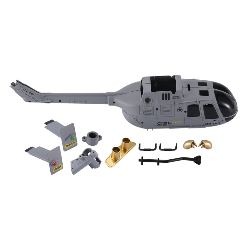 Drone Kit Beginner - ชุดฝาครอบเชลล์สำหรับเครื่องบิน C-186 C186เฮลิคอปเตอร์ควบคุมรีโมตอุปกรณ์เสริมสำหรับโดรนเครื่องบินสีเทา